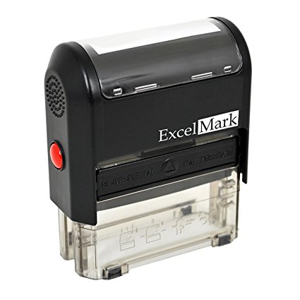 ExcelMark 5-Line Large Return Address Stamp - Custom Self Inking Rubber Stamp - Customize Online with Many Font Choices - Large Size