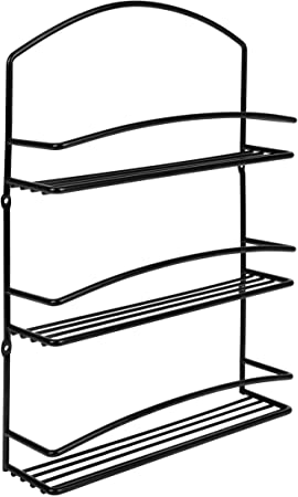 Spectrum Diversified Euro Wall Mounted Spice Rack, Black