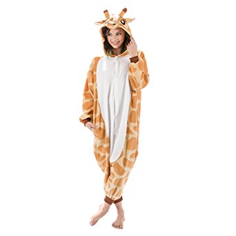 Emolly Fashion Giraffe Animal Onesie - Soft and Comfortable With Pockets! Fun As a Costume or Pajamas - For Men Women Teens Adults! 5% Of Sales Donated To San Diego Zoo Global Wildlife conservancy