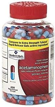 Member's Mark Rapid Release Extra Strength Acetaminophen Pain Reliever, 400 caps