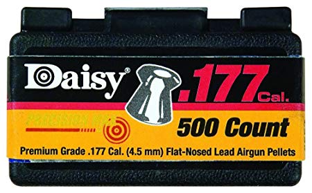 Daisy Outdoor Products .177 Cal. Flathead Pellets (500) (Silver Color, 4.5 mm)