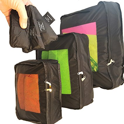 Ultra-lightweight Luggage Organizer Packing Cubes - the Only Collapsible Travel Cubes