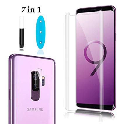 Galaxy S9 Plus Screen Protector Tempered Glass Include a Camera Lens Protector [Case Friendly] [Full Screen Coverage] [HD Clear] [Touch Responsive] Glass Screen Protector for Samsung Galaxy S9 Plus