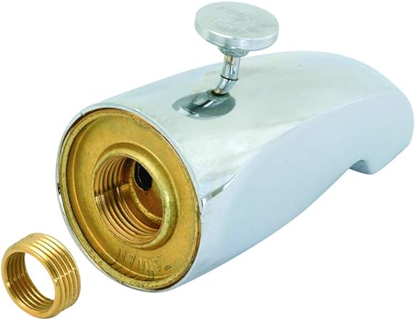 EZ-FLO 15081 Imported Sturdy Brass Bathtub Diverter Spout with 3/4-inch to 1/2-inch IPS Face Bushing, Chrome Plated