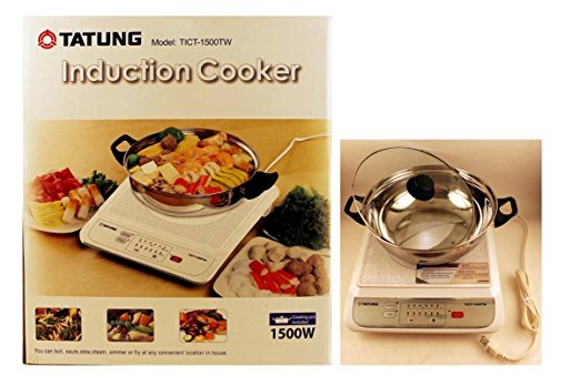 Tatung Induction Cooker with Stainless Steel Pot - 1500 Watts(WHITE)
