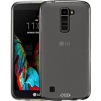 LG K10 Case, LG Premier LTE Case, ACMEBOX [Slim Thin] Anti-Shock TPU Gel Rubber Thin Flexible Soft Bumper Silicone Protective Case Cover for LG K10 / LG Premier - Clear Black