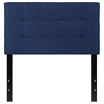 Flash Furniture Bedford Tufted Upholstered Twin Size Headboard in Navy Fabric