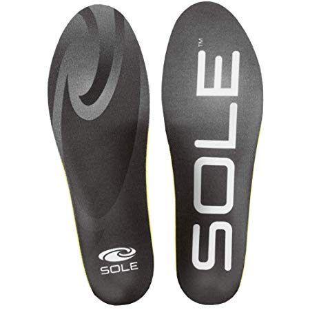 SOLE Sport Medium Volume Footbed Insoles, Mens Size 6.5-8 / Womens Size 7.5-9 Black
