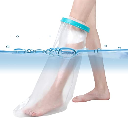 Waterproof Leg Cast Cover for Shower Adult Cast Protector for Shower Bath Watertight Plastic Protection Keep Bandage Dry Reusable Foot Cast Protector for Leg, Knee, Foot, Ankle Wound