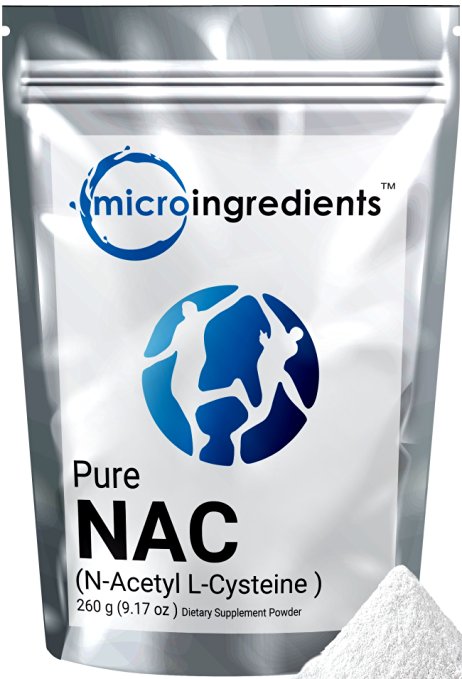 Micro Ingredients Pure N-Acetyl L-Cysteine (NAC) Powder - Maintain Liver & Lung Cellular Health (260 grams / 9.17 oz)