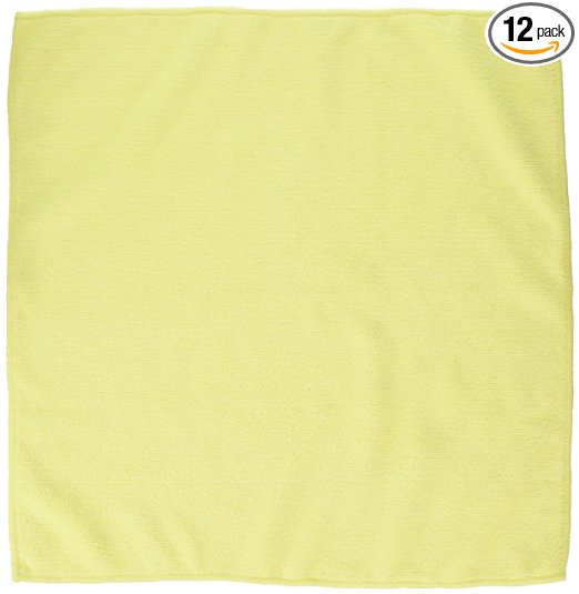 Eurow Microfiber 16 x 16in 300 GSM Cleaning Towels 12-Pack (Yellow)