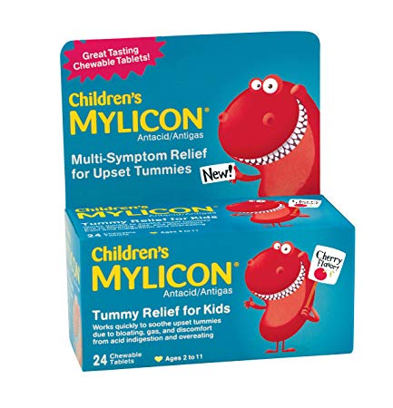 Mylicon Children's Antacid, Tummy Relief Tablets for Kids, Cherry, 24 Count