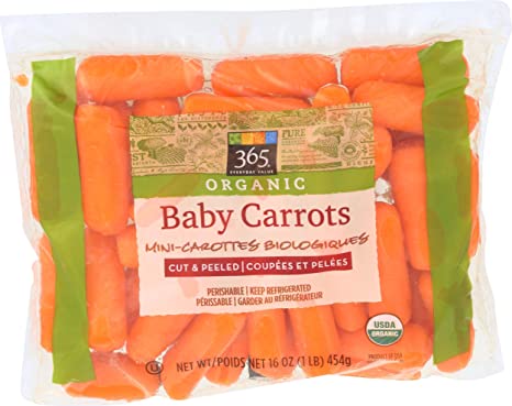 365 Everyday Value, Carrot Baby Peeled Bag Organic, 16 Ounce