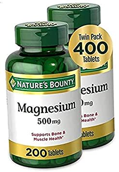 Magnesium by , 500mg Magnesium for Bone & Muscle Health, Twin Pack 400 Tablets, 400 Count 2 Pack (200-Count)