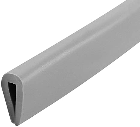 uxcell Edge Trim U Seal Grey PVC Plastic U Channel Edge Protector Fits 3/64'' - 5/64'' Edge 20 Feet Length 15/32'' Height