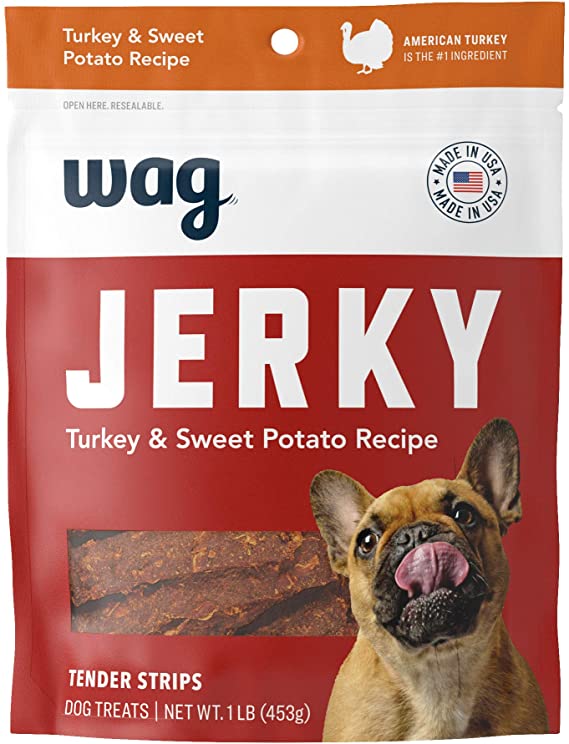 Amazon Brand - Wag Jerky Dog Treats, 1 Lb Bag