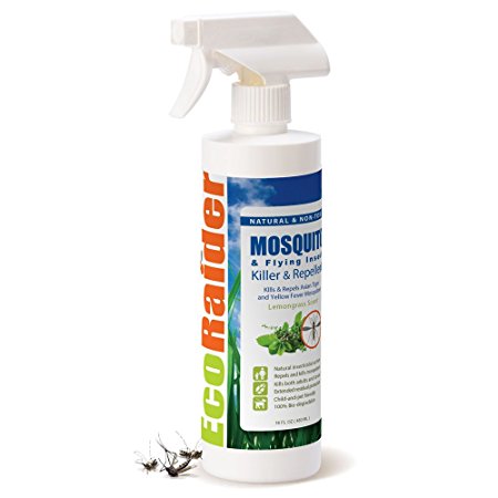 Mosquito & Flying Insect Killer (16 OZ), 3-in-1 Repellent, Adulticide and Larvicide, Natural & Non-Toxic