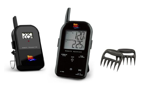 Maverick Wireless Barbecue Thermometer - Black ET732 - Includes Bear Paw Meat Handlers