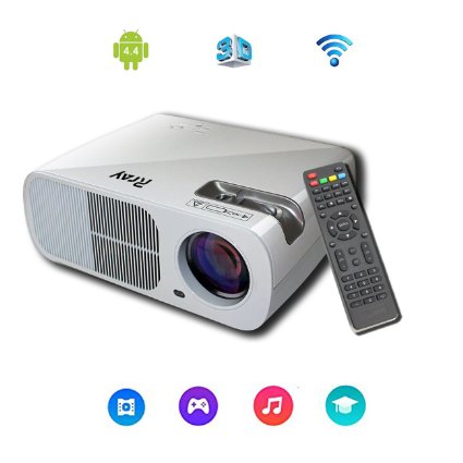HD WIFI Android 4.4 System Home Theater Projector LED Cinema Support HDMI VGA AV USB for Home Cinema Theater Child Games