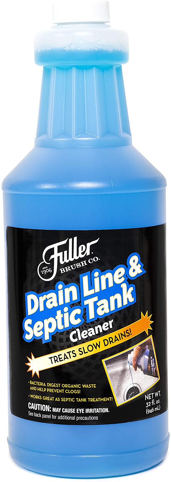 Fuller Brush Drain Line & Septic Tank Cleaner - Powerful Septic System Treatment & Slow Running Drain Solution For Bathroom & Kitchen - Prevent Clogged Drains in Home & Business