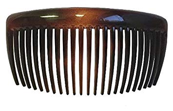 Parcelona French Large 2 Pieces Glossy Celluloid Shell Good Grip Updo 23 Teeth Hair Side Combs - 4.5 Inches