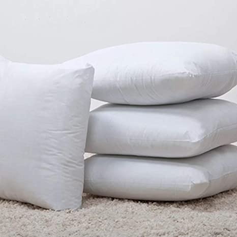 Iyan Linens Ltd Luxury New White Hollowfibre Cushion Pad Inner Insert 20x20,Pack4-100% Natural Anti Dust Mite And Down Proof Cover - Non Allergenic Polyester Filling