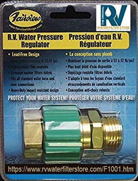 Lead-Free R.V. Water Pressure Regulator WR-RV55 - Protects RV Plumbing and Hoses from High-Pressure City Water, Lead Free