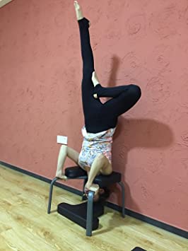 Aozora Balanced Body Headstand Bench- Ideal Chair for Practice Head Stand, Shoulderstand, Handstand and Various Yoga Poses. | Perfect for Both Beginner and Experience Yogis (red)