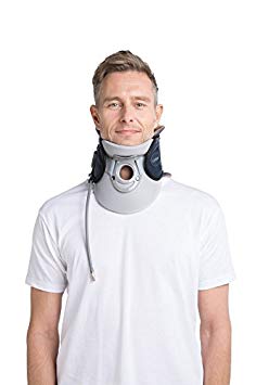 LEAMAI Standard Cervical Neck Traction Device - Adjustable Neck Stretcher Collar for Home Traction Spine Alignment -(C02,Blue)