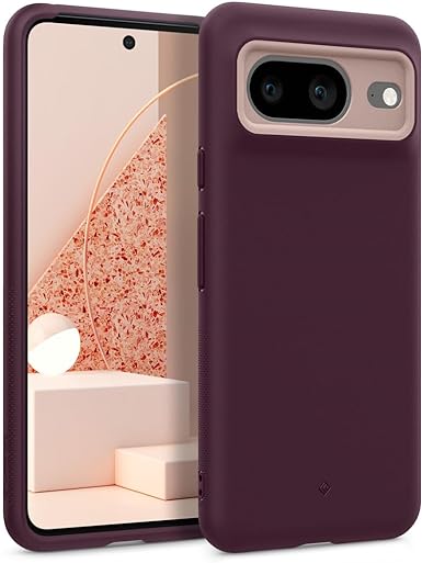 Caseology Nano Pop Silicone Case Compatible with Google Pixel 8 case 5G [Military Grade Drop Tested](2023) - Burgundy Bean