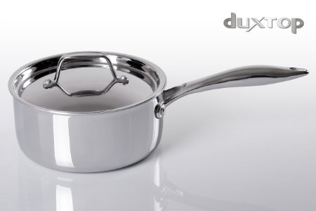 Duxtop Whole-Clad Tri-Ply Stainless Steel Induction Ready Premium Cookware SaucePan with Lid 16-Quart