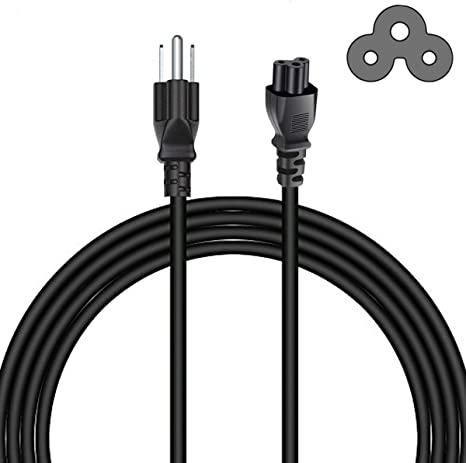6 FT IEC-320-C5 3 Prong Mickey Mouse Power Cord NEMA 5-15P to IEC 60320 C5 Power Cable for HP DELL ASUS ACER Sony Lenovo Samsung Laptop Adapter