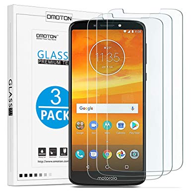 [3 Pack] Moto E5 Plus Screen Protector -OMOTON Tempered Glass Screen Protector for Motorola Moto E5 Plus [9H Hardness] [Crystal Clear] [Bubble Free]