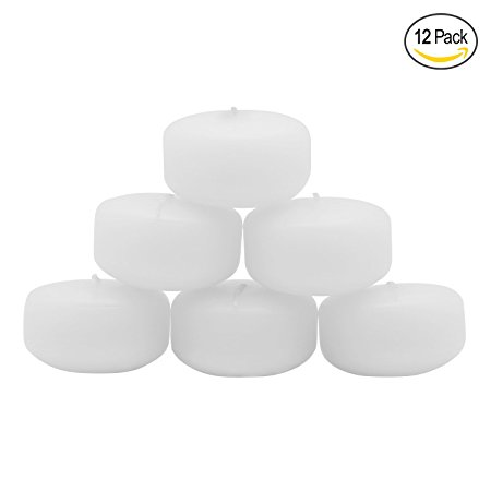 Royal Imports Floating disc Candles for Wedding, Birthday, Holiday & Home Decoration by, 2 Inch, White Wax, Set of 12