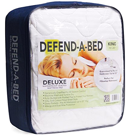 Classic Brands Defend-A-Bed Deluxe Quilted Waterproof Mattress Protector, California King Size