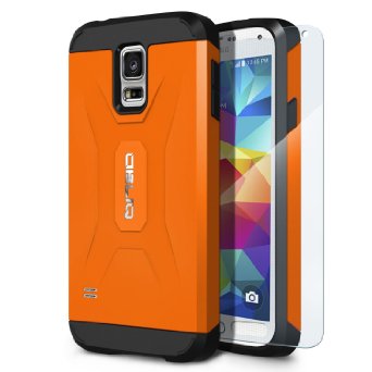 Galaxy S5 Case, OBLIQ [Xtreme Pro][Orange]   Screen Shield - Premium Slim Though Thin Armor Fit Bumper Metallic Finish Dual Layered Heavy Duty Hard Protection Case for Samsung Galaxy S5