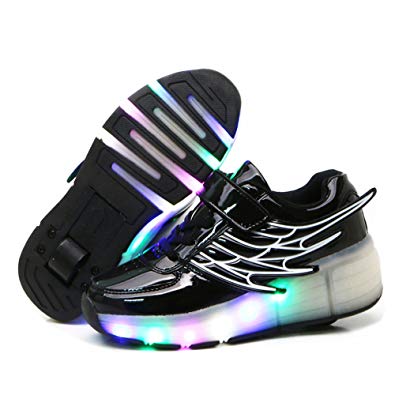 Ufatansy CPS LED Fashion Sneakers Kids Girls Boys Light Up Wheels Skate Shoes Comfortable Mesh Surface Roller Shoes Thanksgiving Christmas Day Best Gift