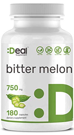 Deal Supplement Organic Bitter Melon 750mg, 180 Capsules, Balanced Blood Sugar Level Support, Non-GMO, Made in USA