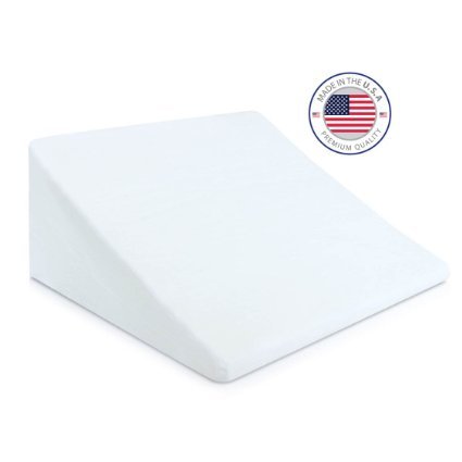 Eva Medical Wedge Bed Pillow 22" x 22" x 11" with white pillow cover (MADE IN USA)