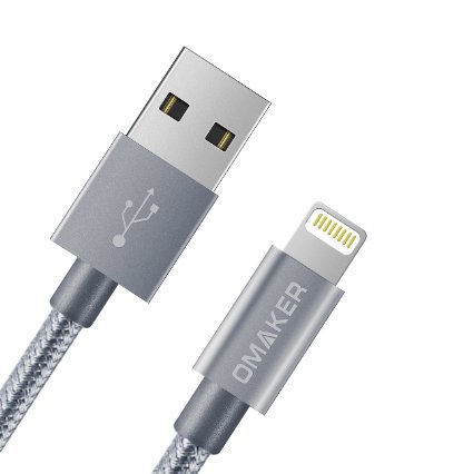 Omaker Apple Certified Nylon Braided Lightning to USB Cable 33ft with Reversible USB Port