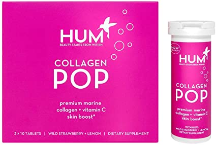 HUM Collagen Pop - Marine Collagen Drink with Vitamin C, Dissolvable Collagen Tablets for Skin Beauty Boost (30 Fizzy Tablets)