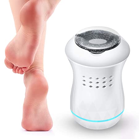 Electric Callus Remover for Feet, Electronic Foot File, Liaboe Foot Callus Remover, Professional Pedicure Tools, Portable Electric Foot Grinder Care Tool for Foot Care of Dead Skin Cracks（White)