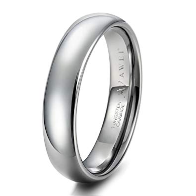 AW Tungsten Carbide Ring Wedding Band Engagement Ring, Silver/Rose Gold/Gold Wedding Ring, 2-8mm, Size 5-15