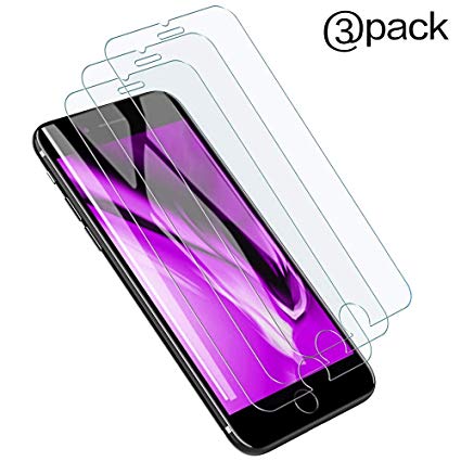 [3-Packs] Screen Protector Compatible for iPhone 8, 7, 6, No Bubbles,Case Friendly,3D Touch,2.5D Edge,HD Clear Film,4.7-Inch