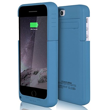 Btopllc 2200mAh for iPhone 5/5S Battery Battery Case Back Up Power Bank,Portable Extended Power Case, External Battery Charger Backup Protector Cover Case (Blue)
