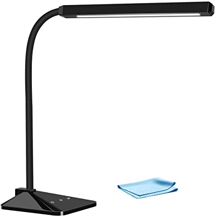 TOPELEK LED Desk Lamp 3 Color Modes x 5 Levels Dimmer Table Lamps 8W Eye-Care Dimmable Touch Sensitive Control Gooseneck Reading Lamp for Office, Home, Reading, Study, Work