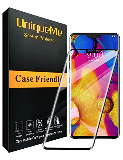 [1 Pack] INGLE for LG V40 ThinQ Screen Protector [3D Full Coverage] Tempered Glass [Case Friendly] with Lifetime Replacement Warranty – Black