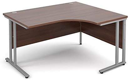 Right Hand Ergonomic Desk 1400 x 1200 Walnut