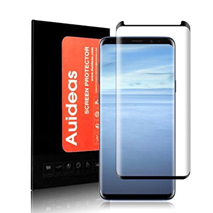 Galaxy S9 glass screen protector, Auideas premium glass scratch-resistant screen protector, clear HD Samsung Galaxy S9 screen film.