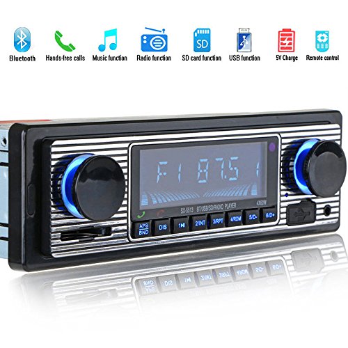 Toogoo Bluetooth Vintage Car Radio MP3 Player Stereo USB AUX Classic Car Stereo Audio